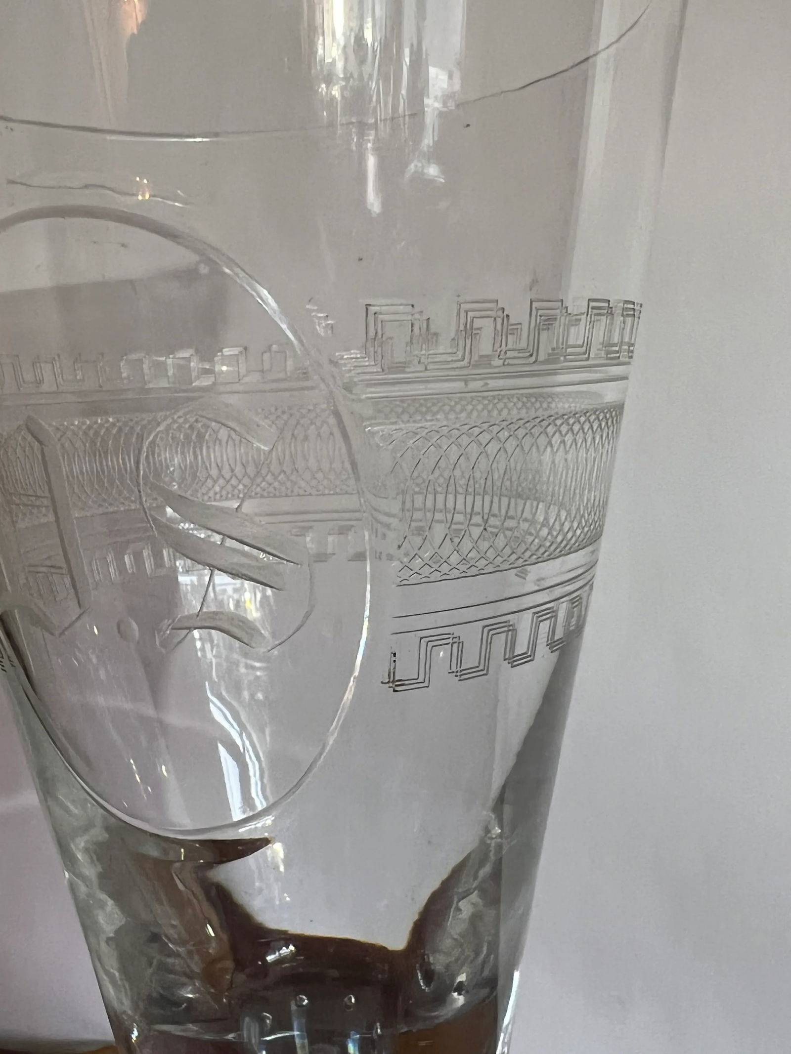 19th Century Georgian Anglo-Irish Etched Glass Vase - 4