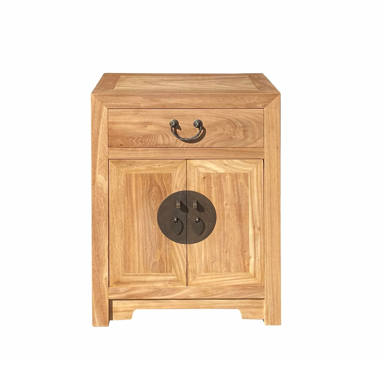 Oriental Natural Tan Light Brown End Table Nightstand Cabinet - 5