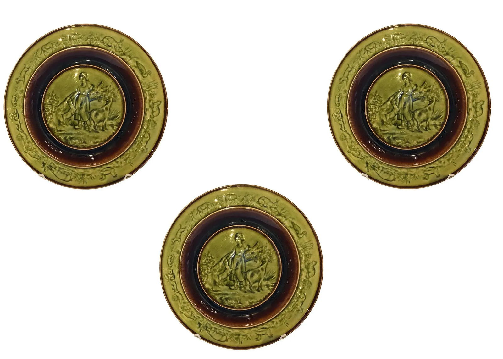 Vintage Bordallo Pinheiro Majolica Plates - Set of Three - 7
