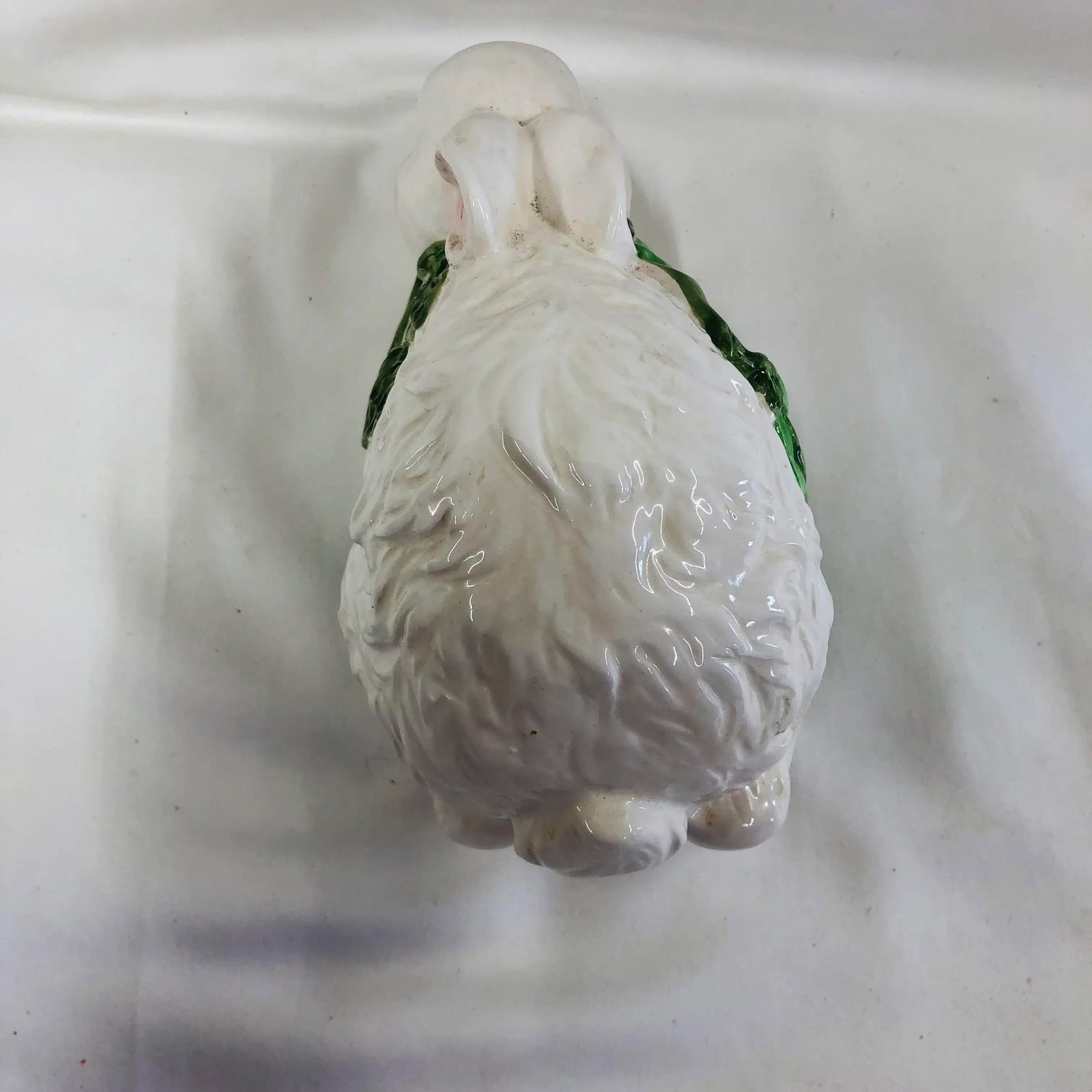 1980s Ceramic Rabbit Figurine Adorned With Ivy - 6