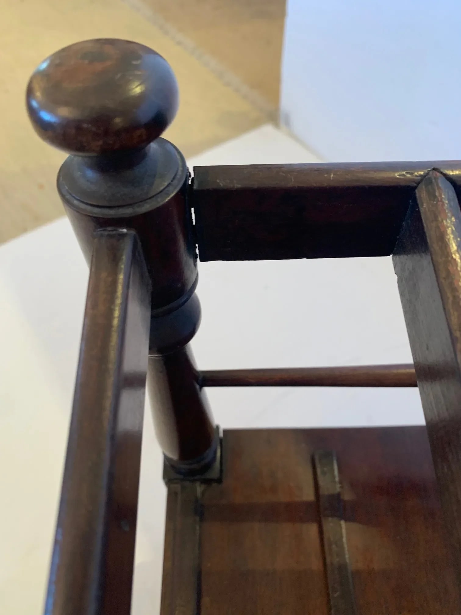 Vintage Mahogany Canterbury Magazine Holder With Single Drawer - 7