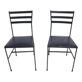 Pr. Mid Century Wrought Iron Side Chairs in the Style of Arbuck McCobb Nelson