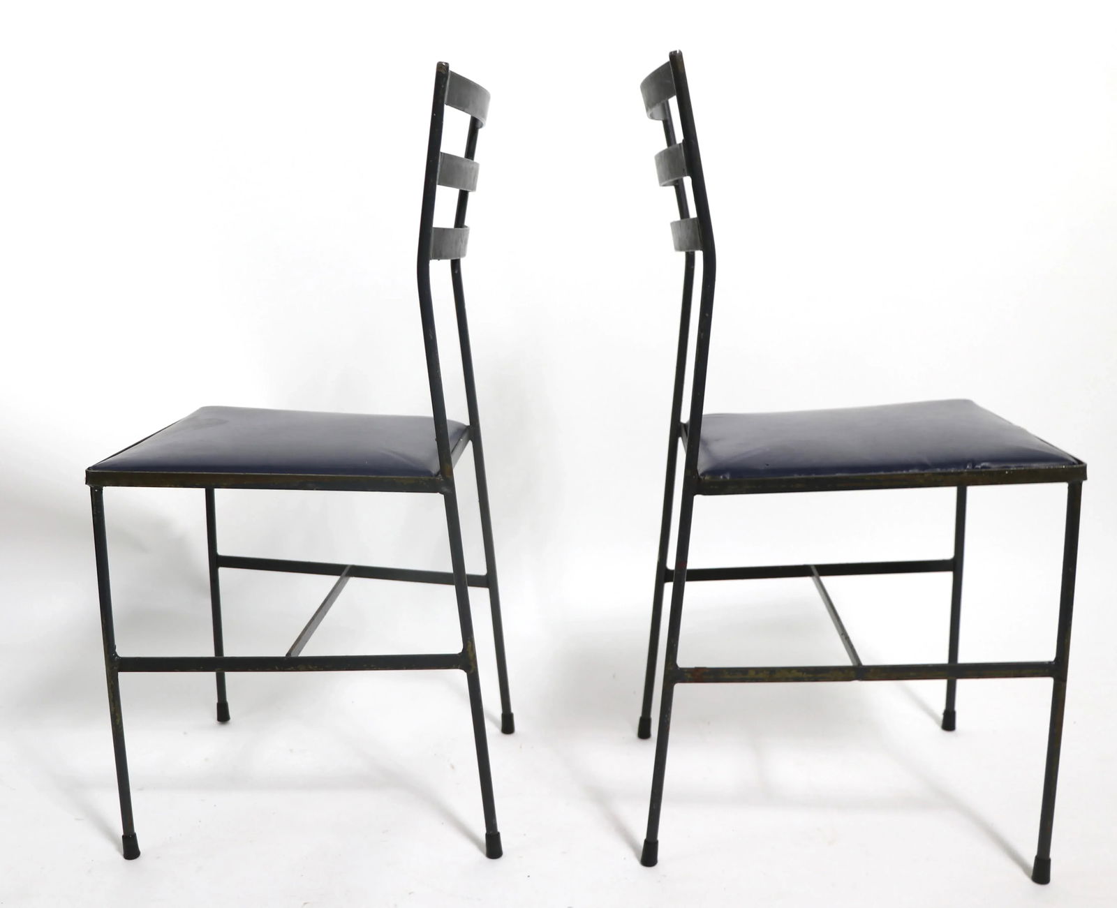 Pr. Mid Century Wrought Iron Side Chairs in the Style of Arbuck McCobb Nelson - 8