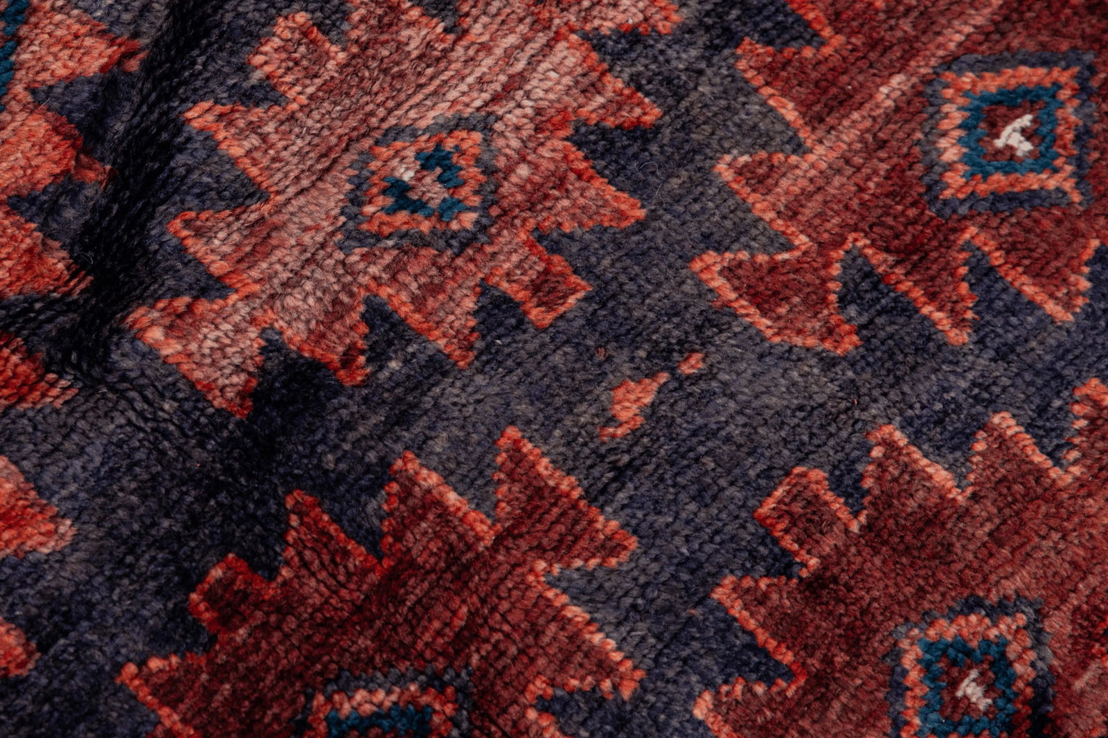 Vintage Handmade Persian Red Geometric Wool Rug 5'9" X 6'10" - 10