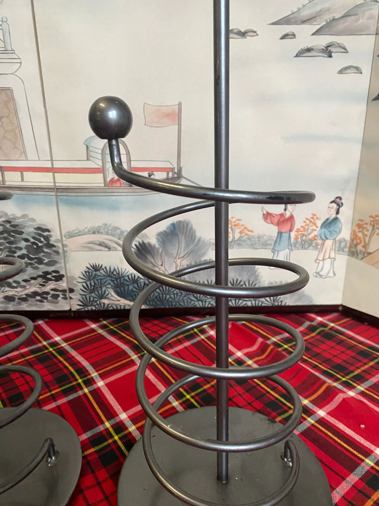 1970s Minimalist Metal Spiral Lamps - a Pair - 2