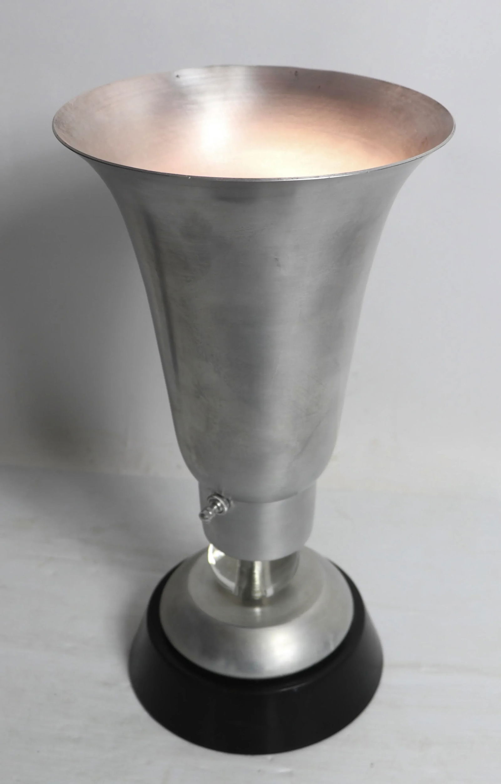 Machine Age Art Deco Spun Aluminum Table Torchiere Uplight - 3