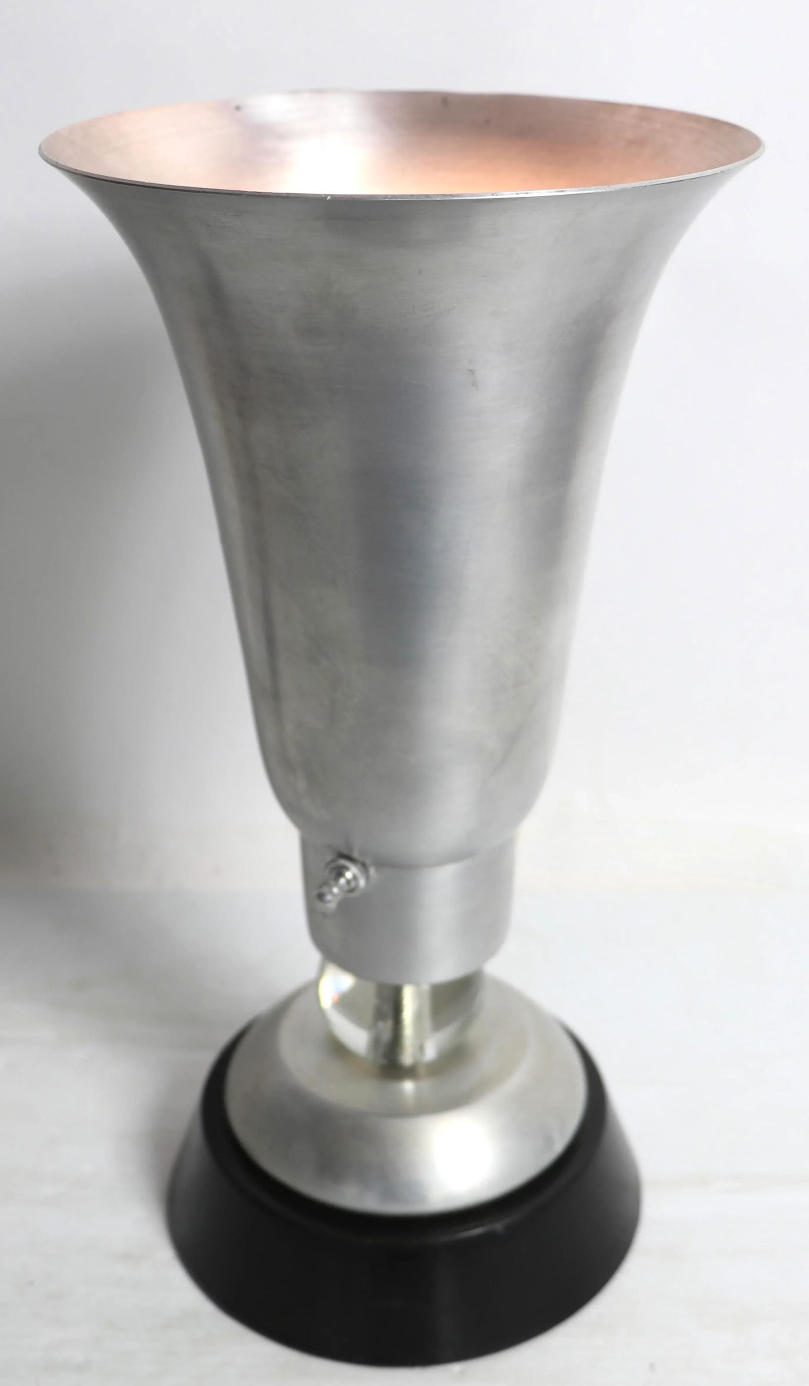 Machine Age Art Deco Spun Aluminum Table Torchiere Uplight - 5