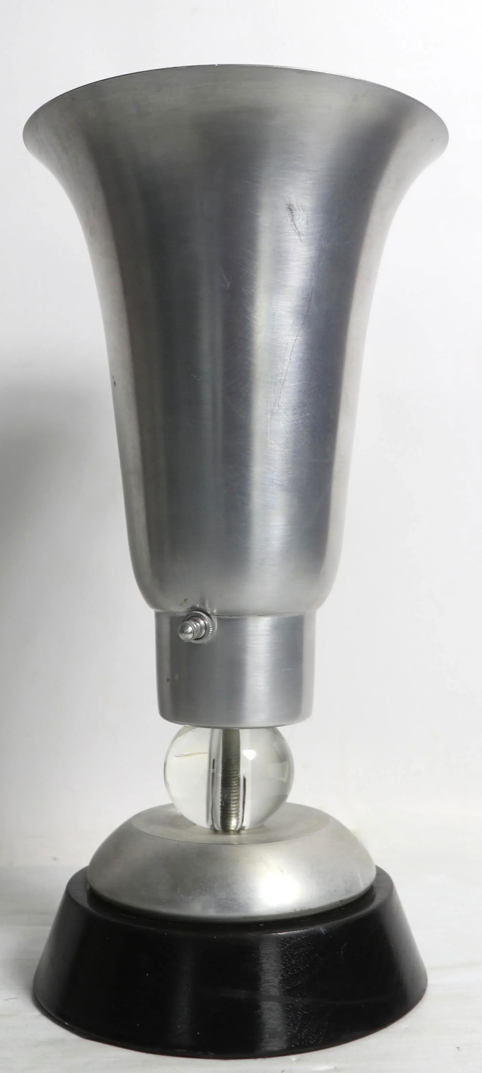Machine Age Art Deco Spun Aluminum Table Torchiere Uplight - 7