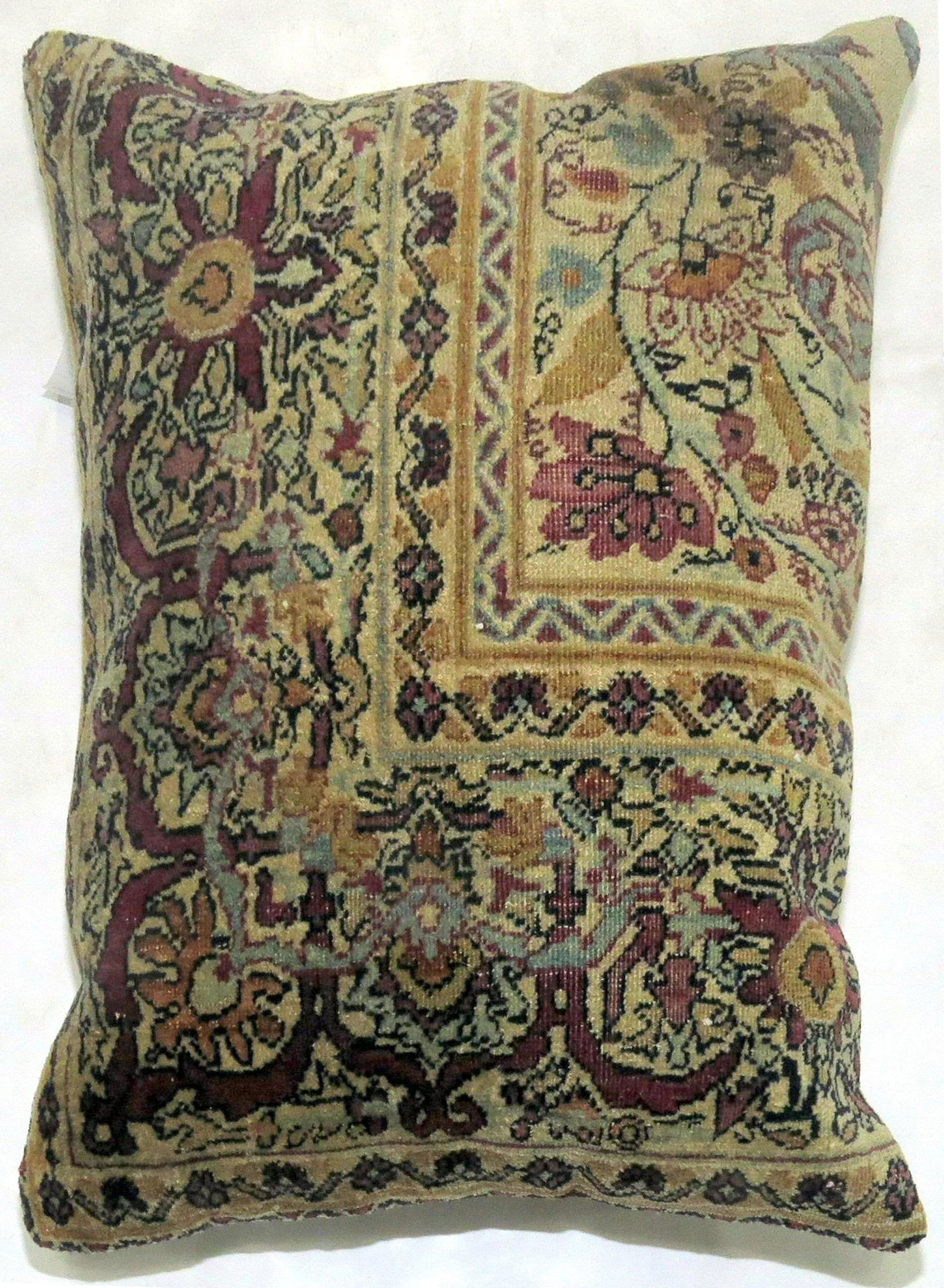 Antique Kirman Rug Pillow - 3