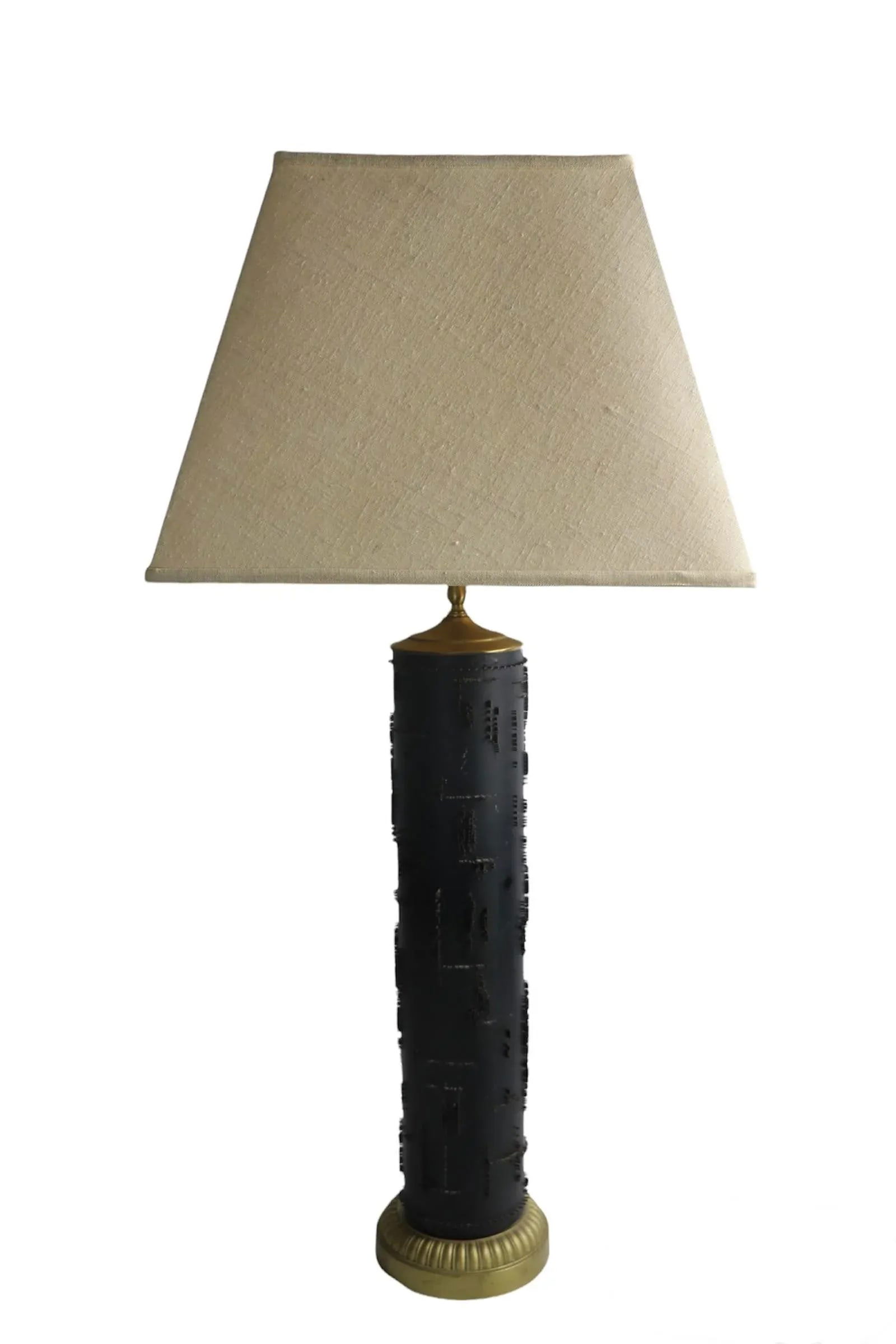 French Wall Paper Roller Table Lamp in Black Finish Ca 1940/1960's - 2