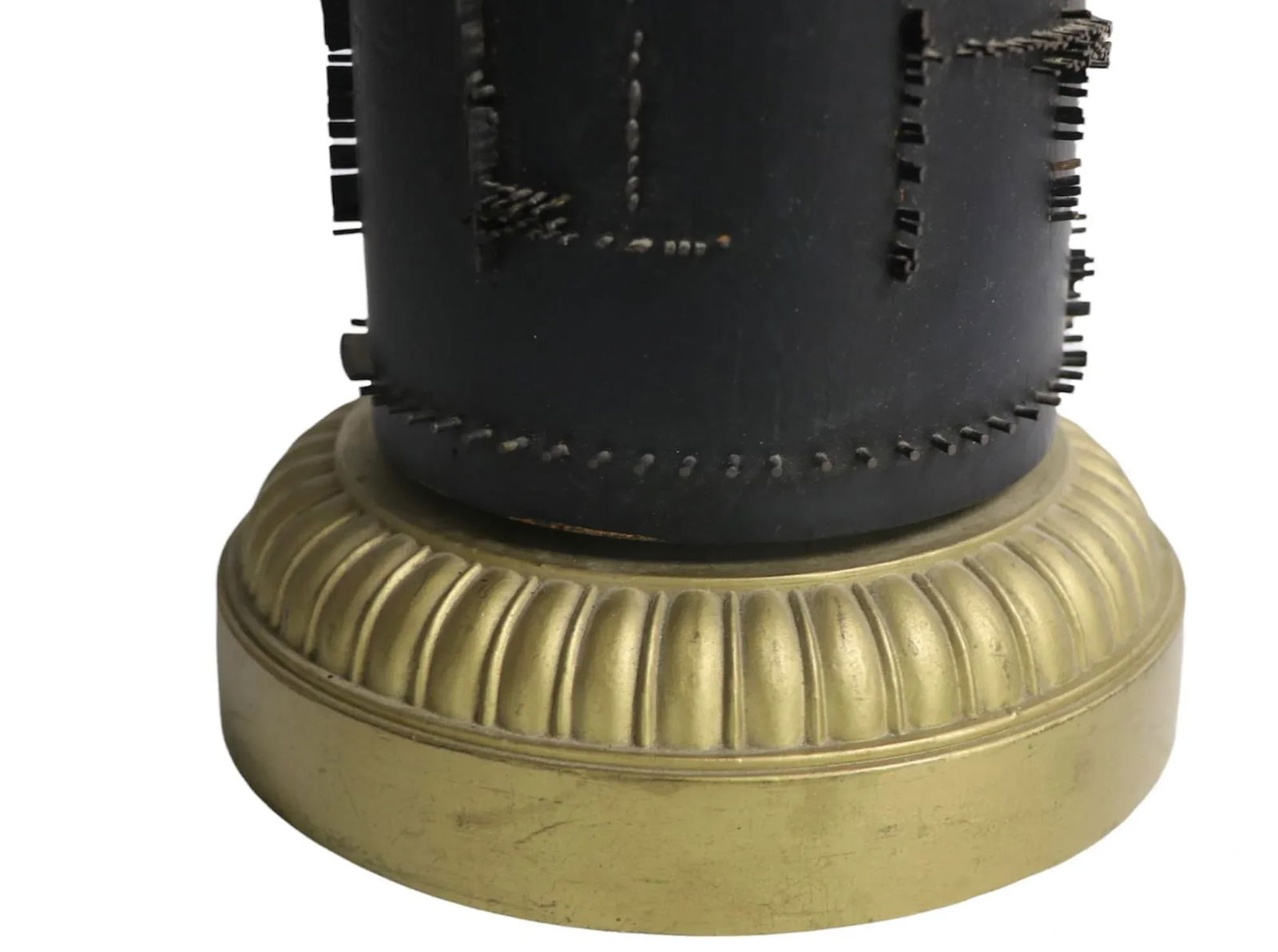 French Wall Paper Roller Table Lamp in Black Finish Ca 1940/1960's - 3