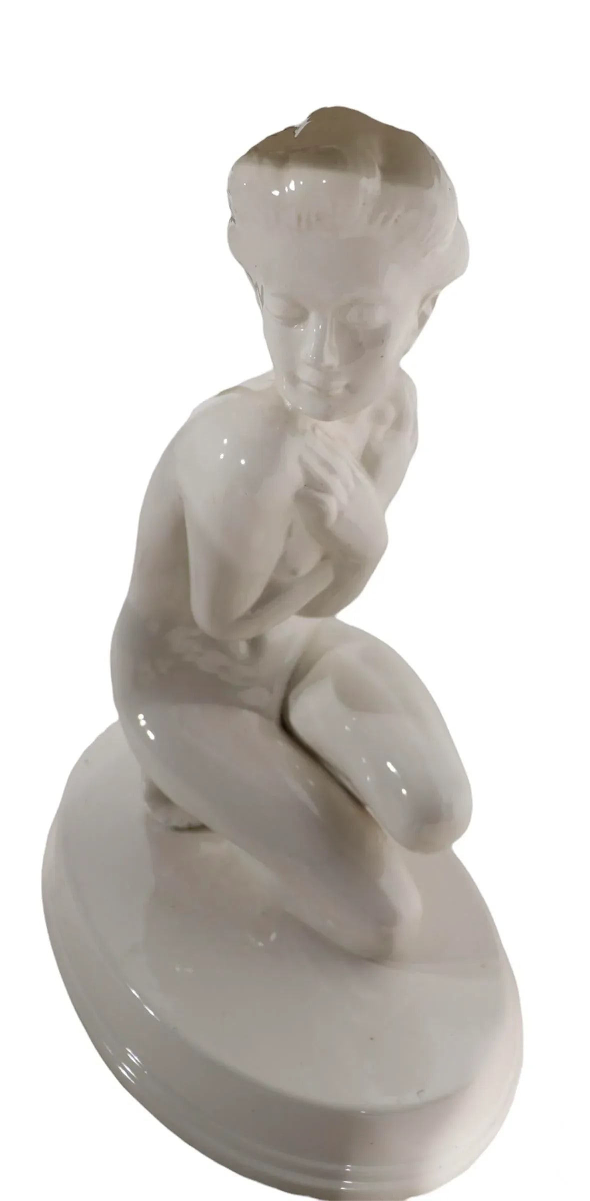 White Ceramic Nude Female Table Lamp Made in Usa Ca. 1950/1960's - 2