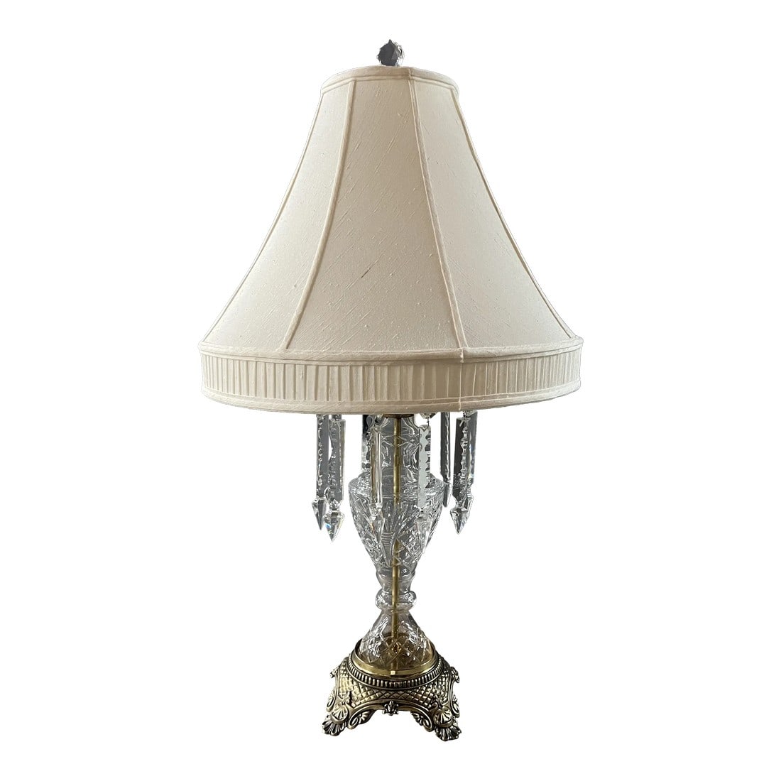 Vintage 1960s Lamp With Glass and Brass Base (1 of 9)