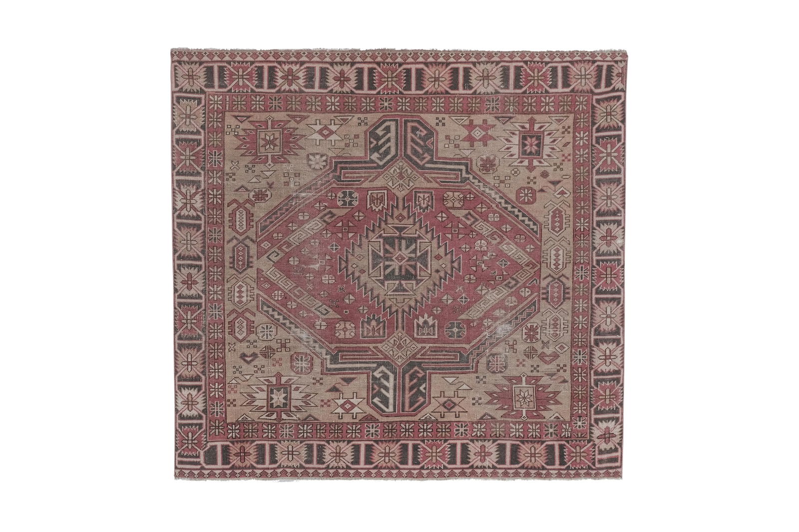 Caucasian Kazak Rug With Tribal Geometric Medallion 5'5'' X 6' - 13