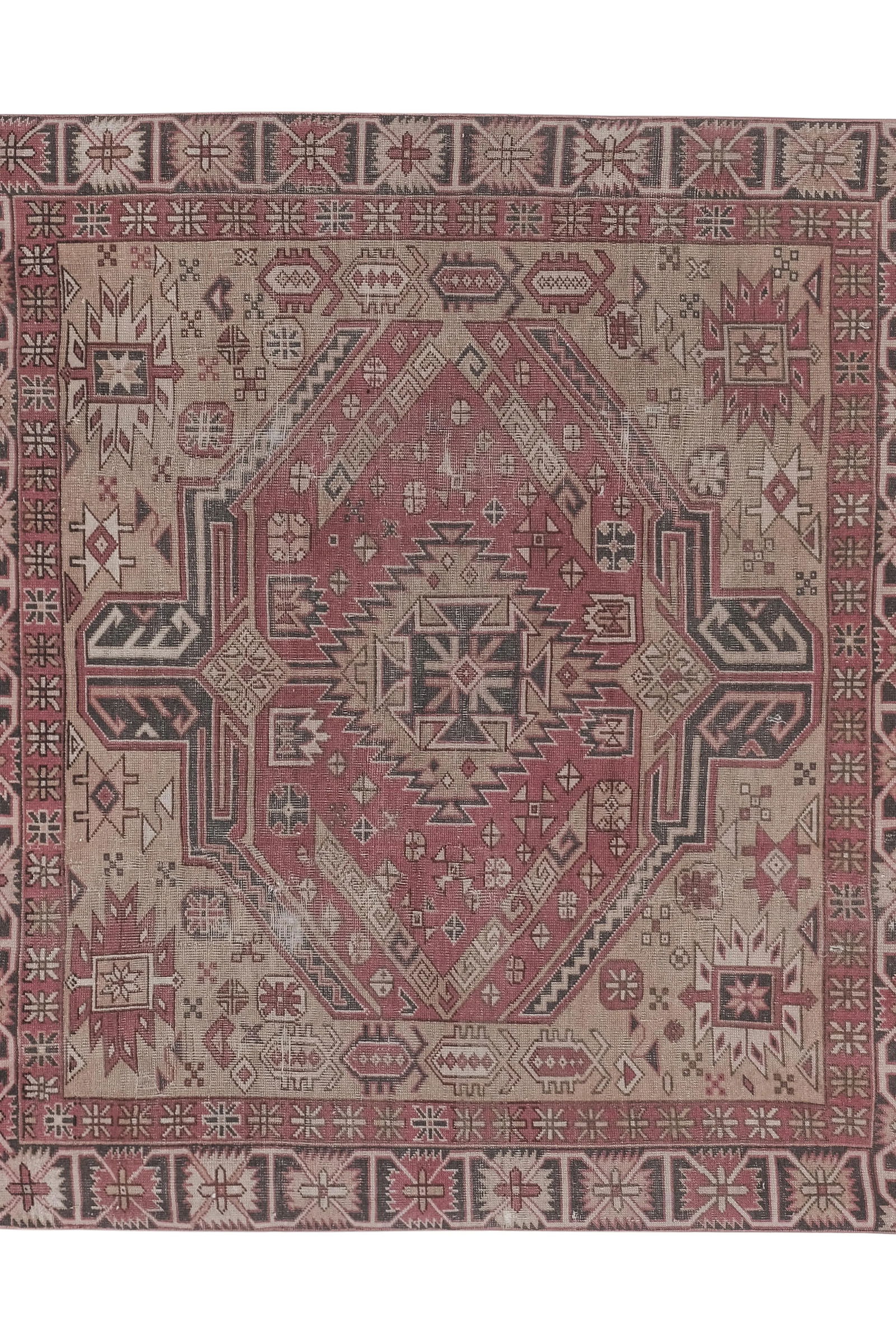 Caucasian Kazak Rug With Tribal Geometric Medallion 5'5'' X 6' - 4