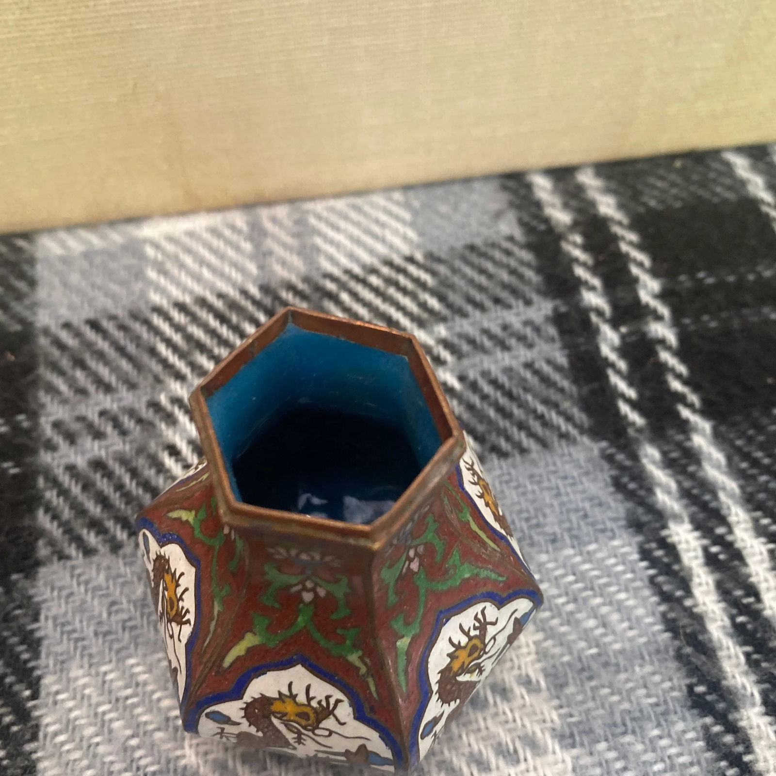 Metal Asian Chinoiserie Box Cloisonné - 4