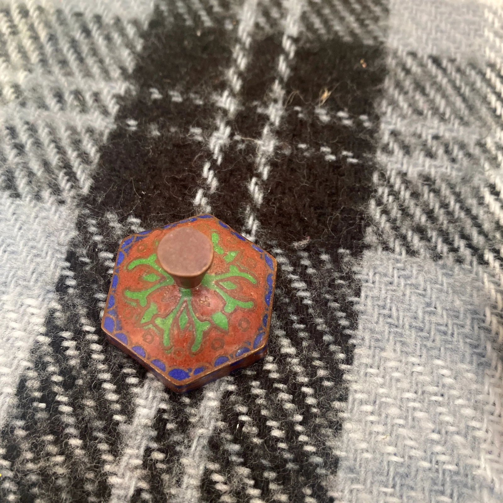 Metal Asian Chinoiserie Box Cloisonné - 5