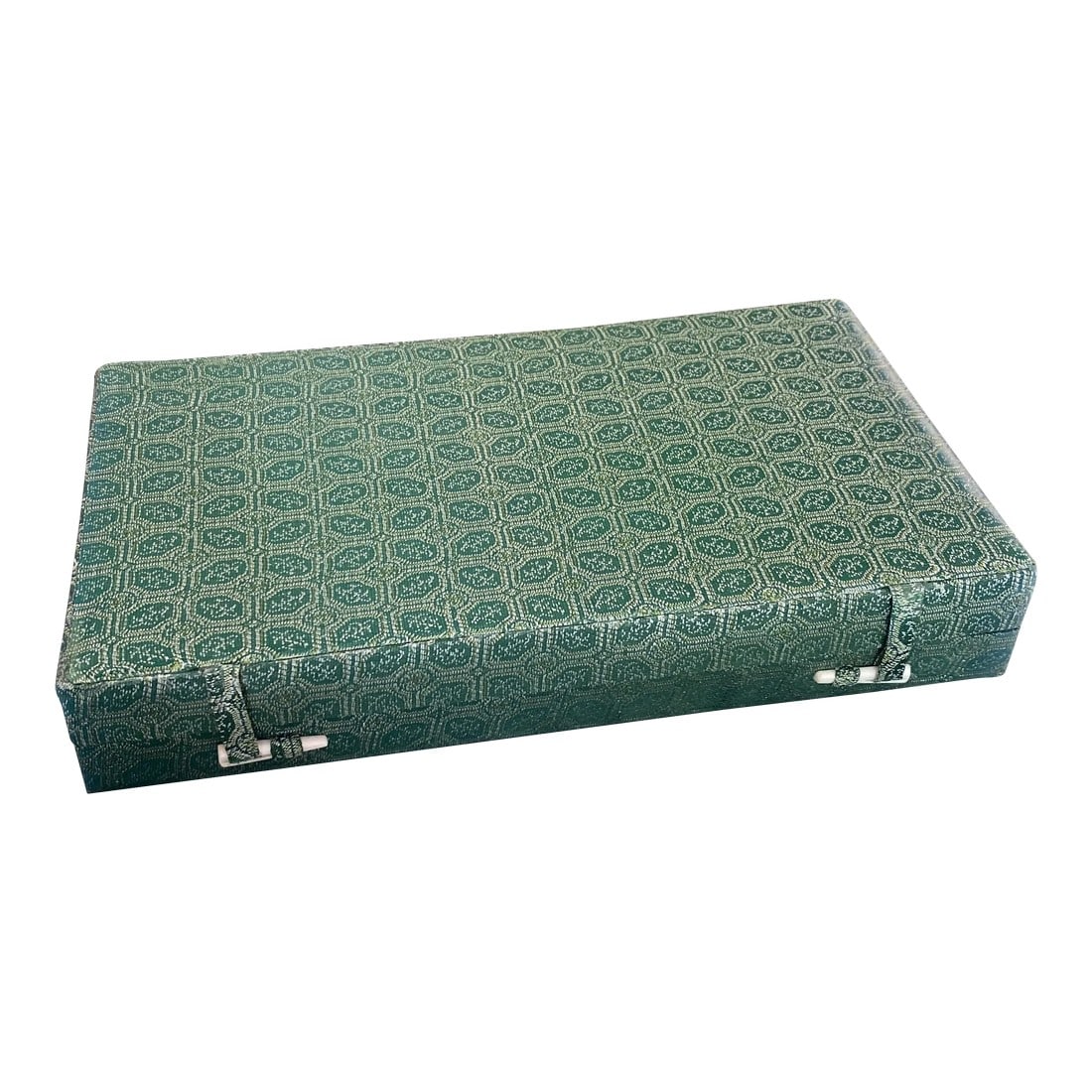 1970s Asian Green Jewelry Box/Memoir Box: This is a beautiful green box which can be used as a jewelry box or a photo/memoir box. It has a stunning design all over it, this is perfect for the interior designer or the enthusiast! Condition: