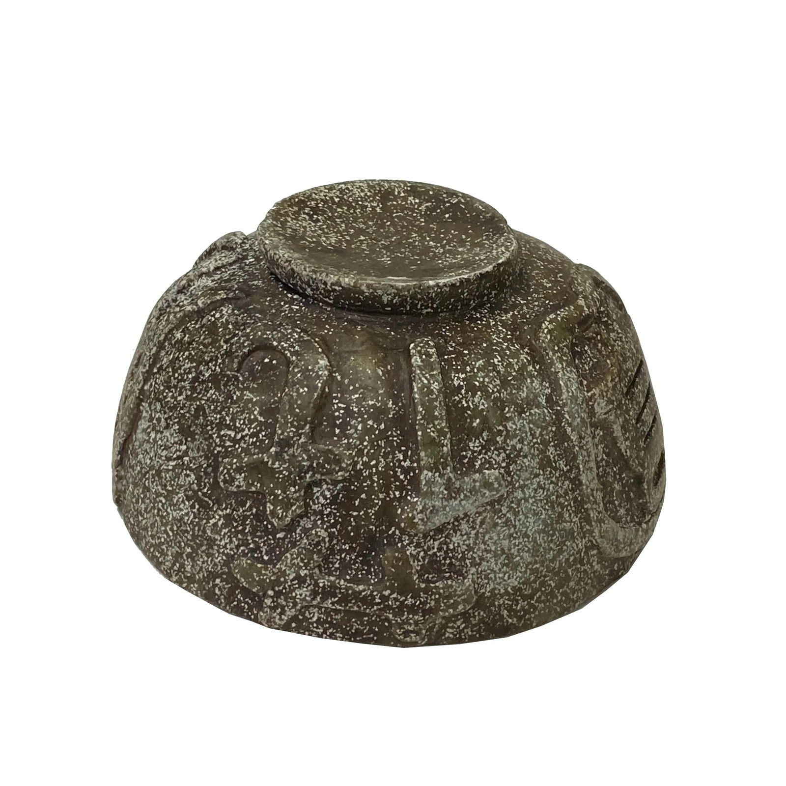 Natural Olive Green MIX Stone Carved Round Display Bowl - 6