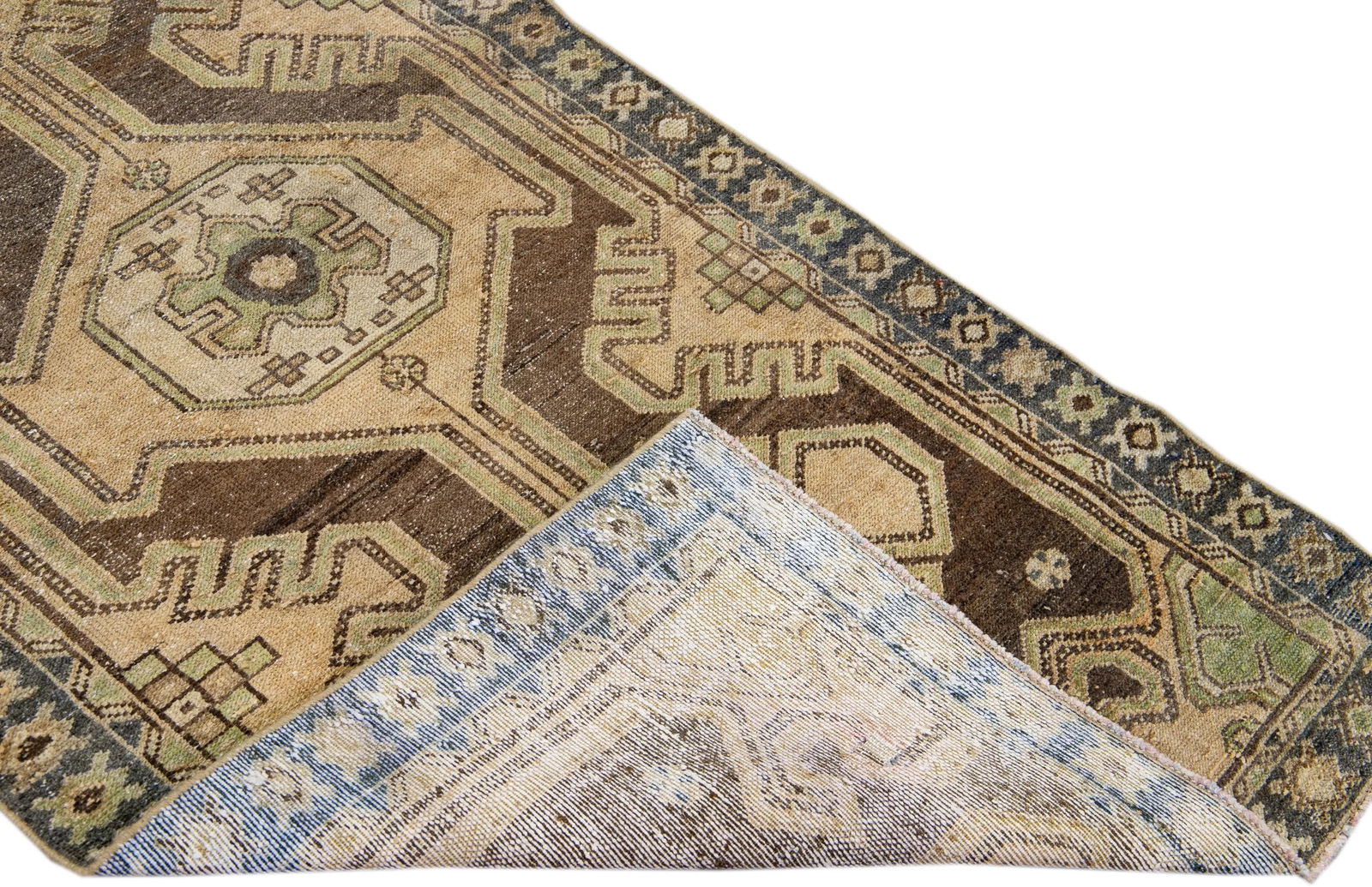 Vintage Distressed Tribal Tan Runner - 2