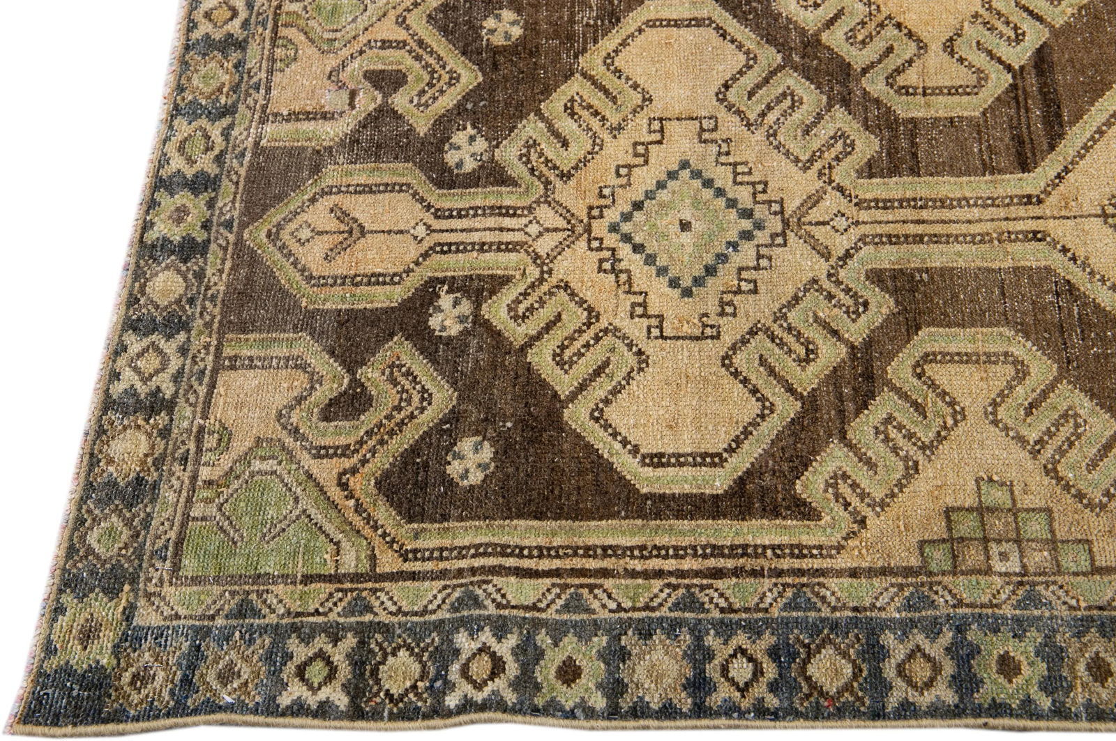 Vintage Distressed Tribal Tan Runner - 4