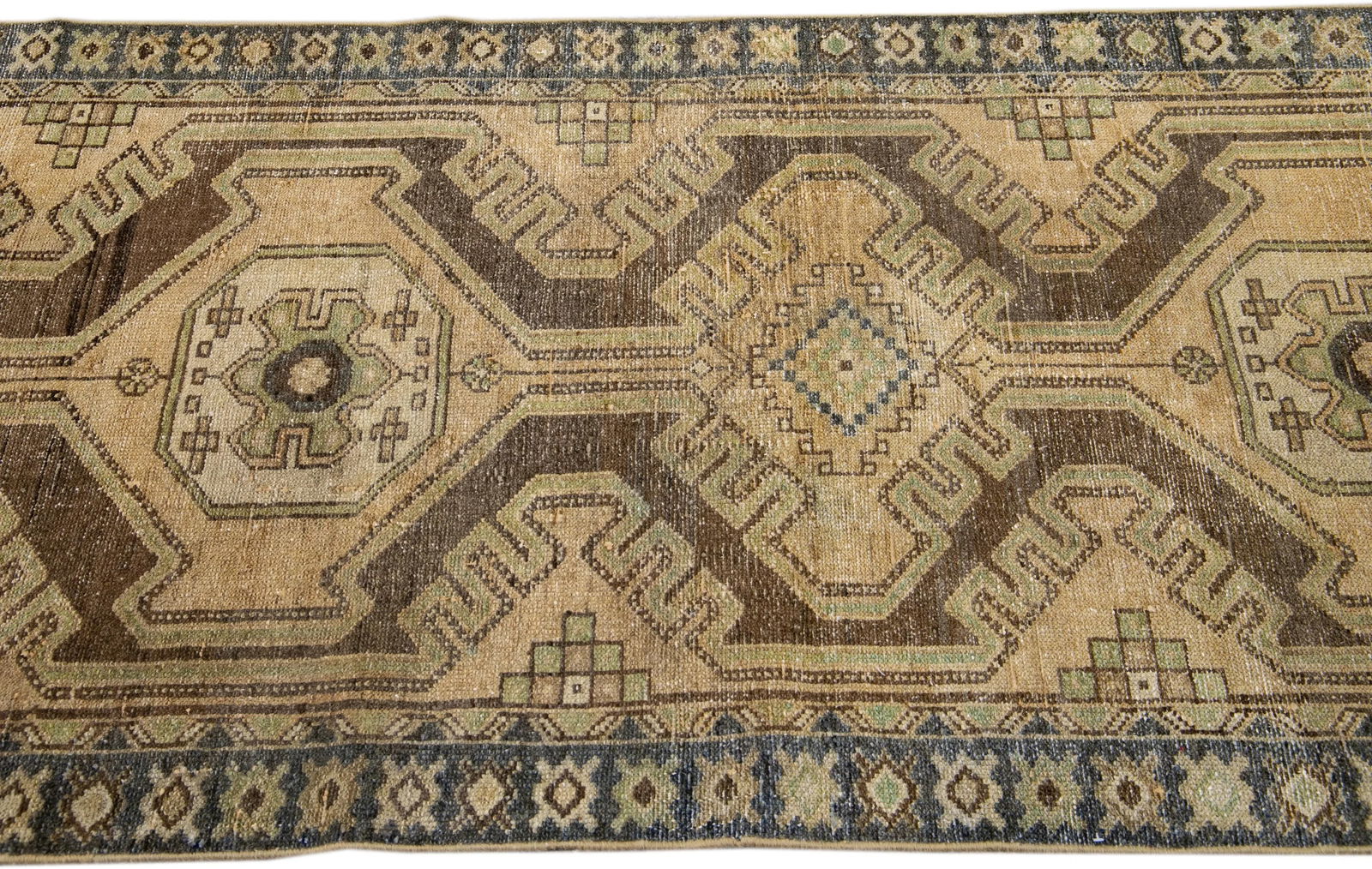 Vintage Distressed Tribal Tan Runner - 5