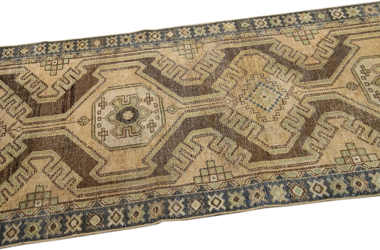 Vintage Distressed Tribal Tan Runner - 6