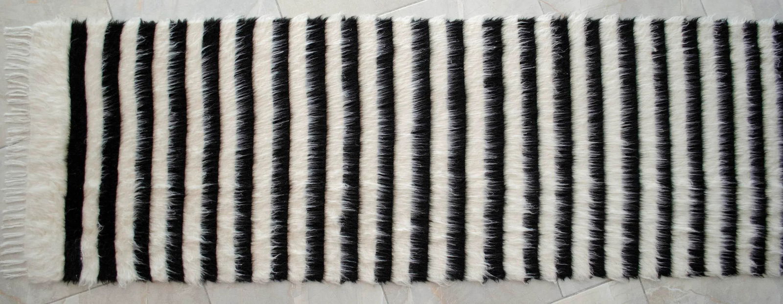 Angora Mohair Stair Tread Turkish Handmade Runner Rug - 2"²1"³ × 29"² - 4