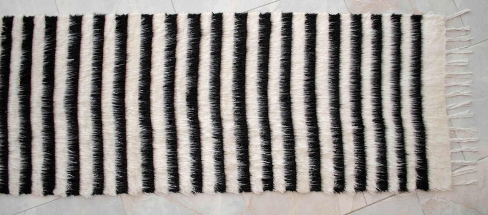 Angora Mohair Stair Tread Turkish Handmade Runner Rug - 2"²1"³ × 29"² - 6