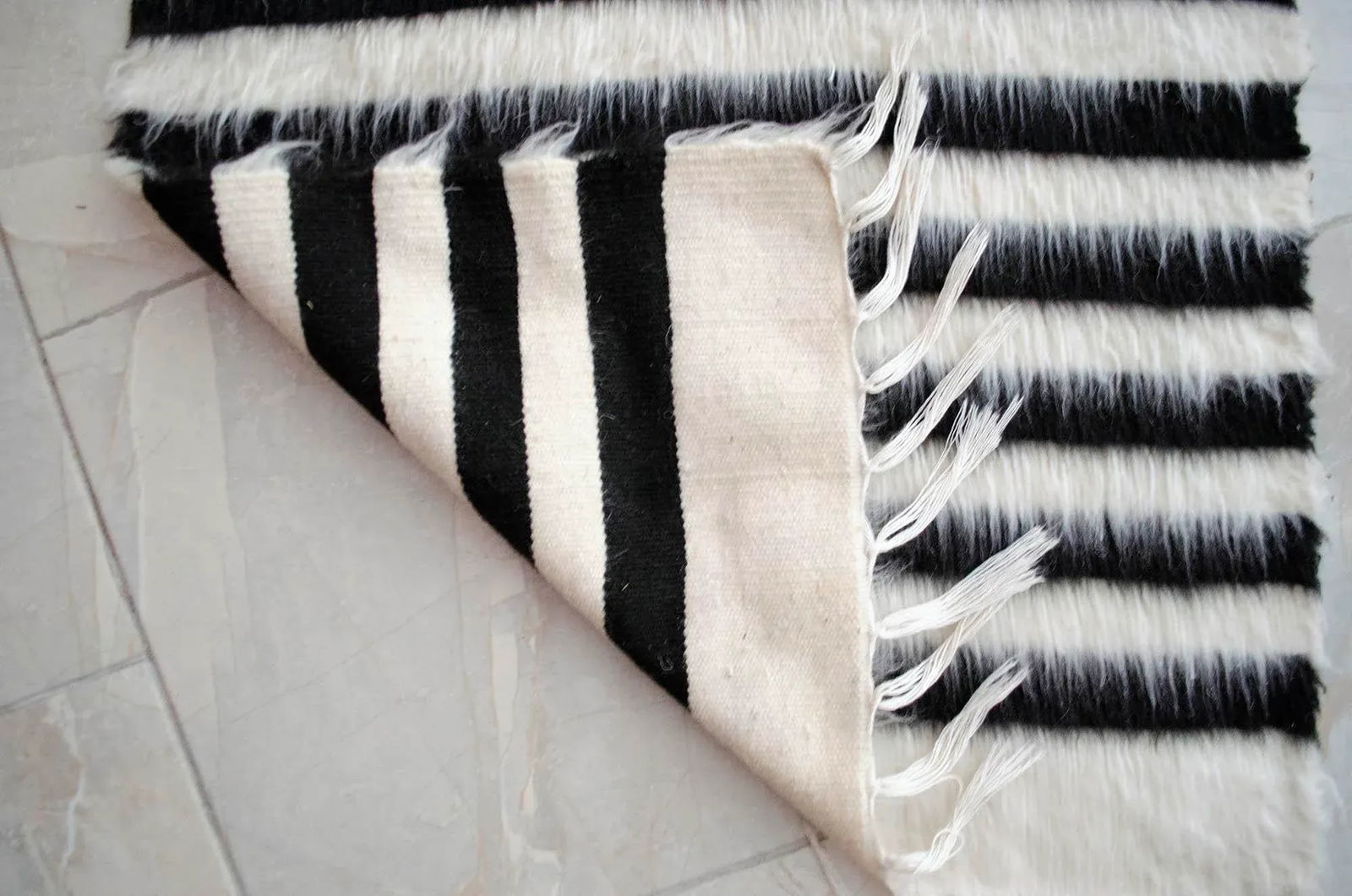 Angora Mohair Stair Tread Turkish Handmade Runner Rug - 2"²1"³ × 29"² - 7