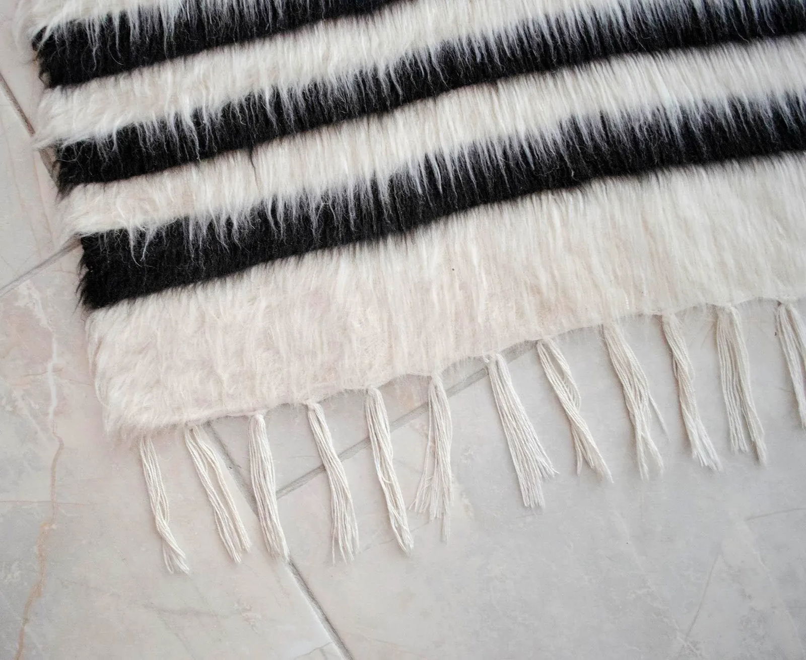 Angora Mohair Stair Tread Turkish Handmade Runner Rug - 2"²1"³ × 29"² - 8