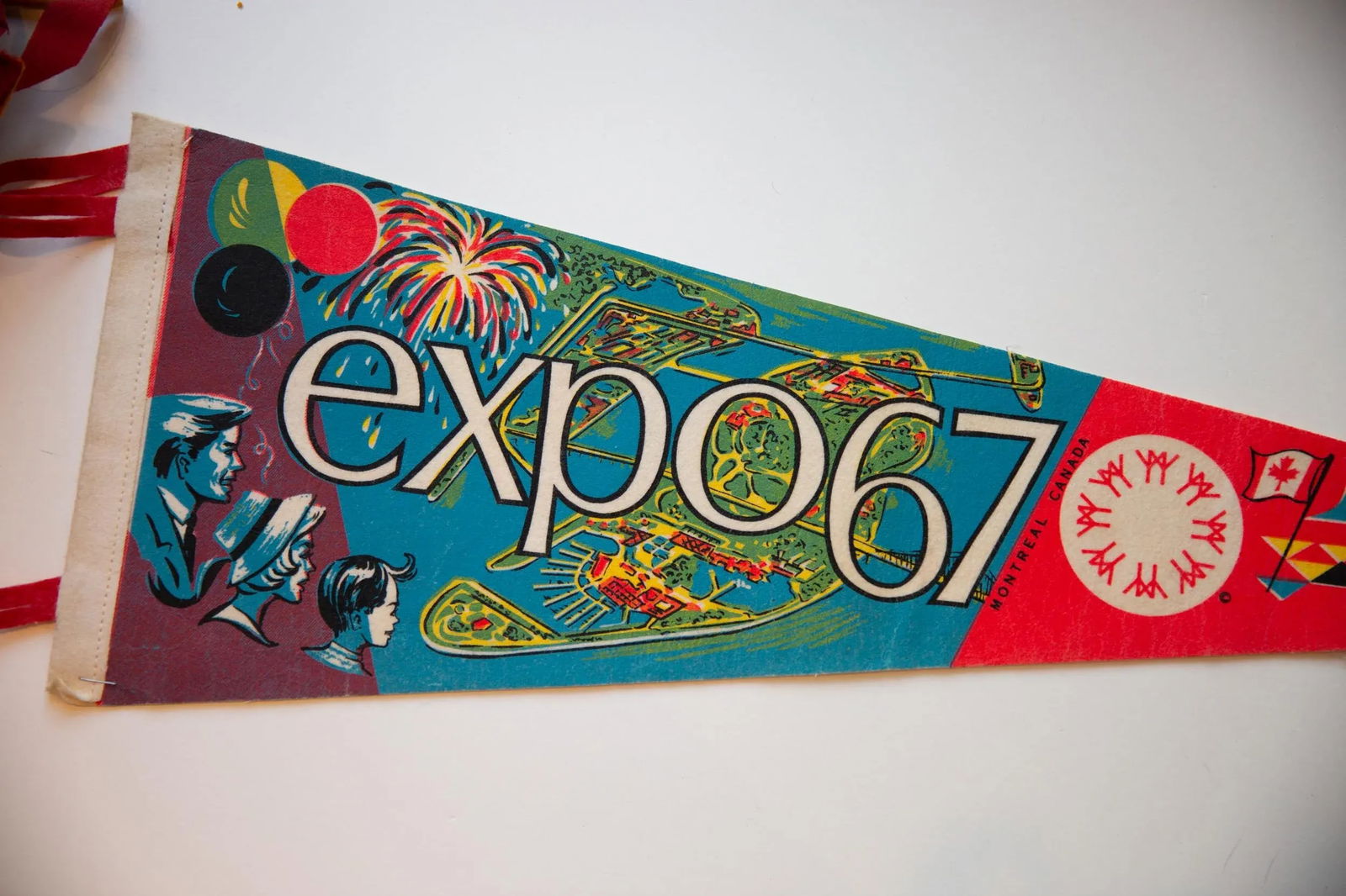 Vintage Expo 67 Montreal Canada Felt Flag - 2