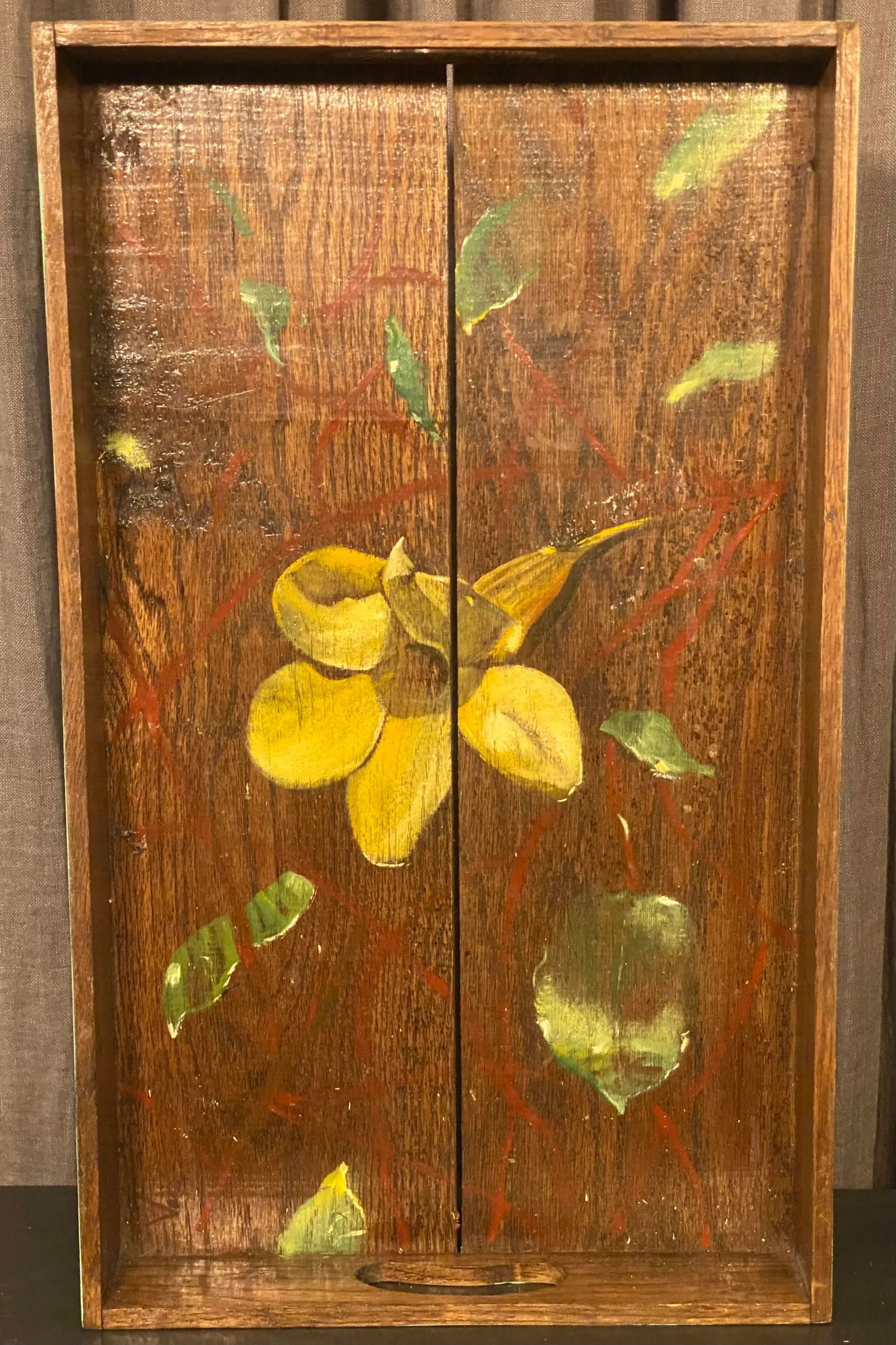 1990s Hand-Painted Wooden Tray - 6