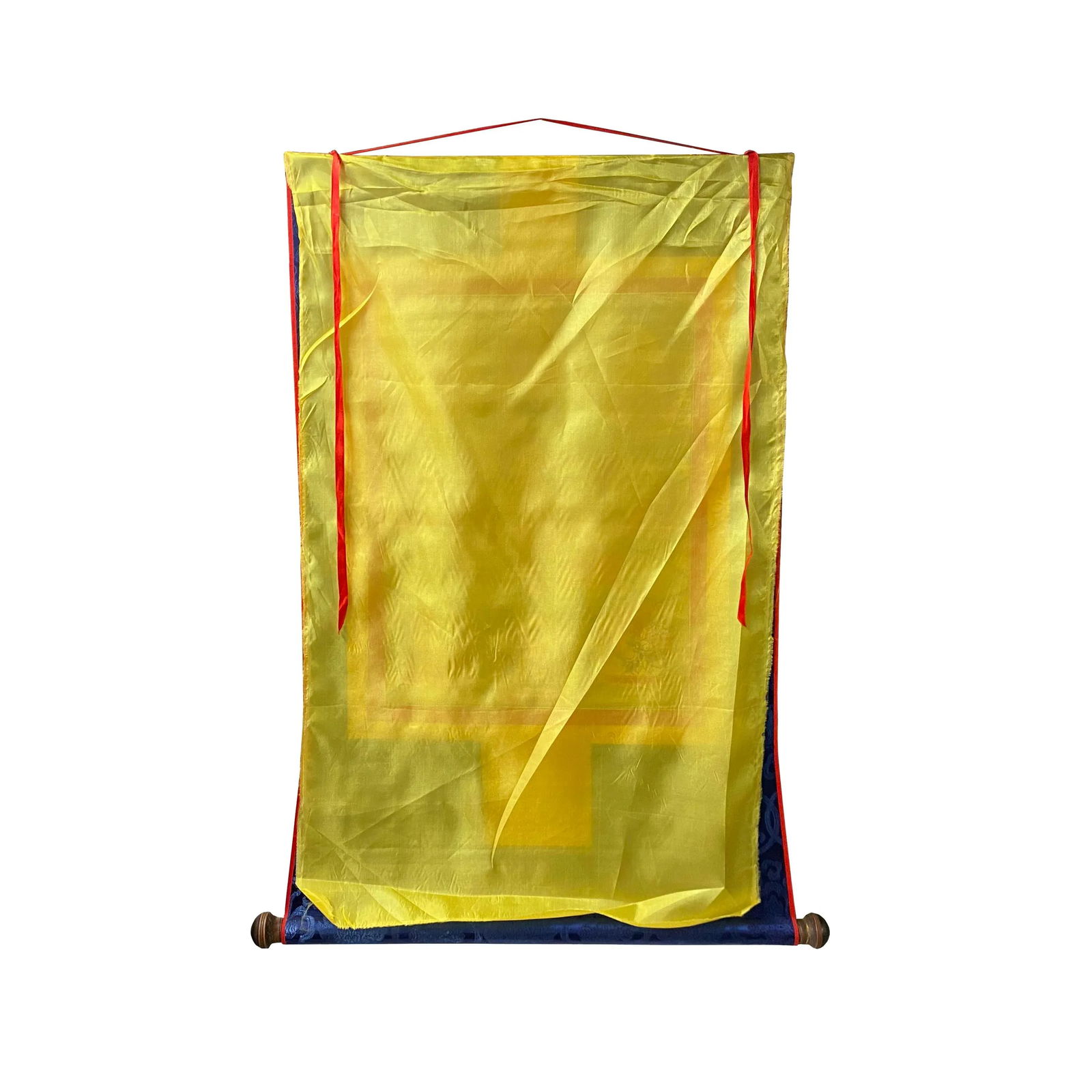 Tibetan Print Fabric Trim Protector Deity Art Wall Scroll Thangka - 3