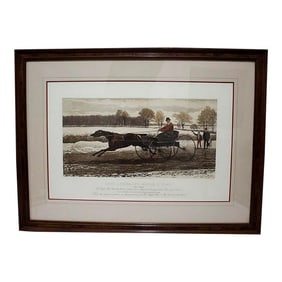 Lord Lonsdale Match V Time - Framed Handmade Restrike Engraving