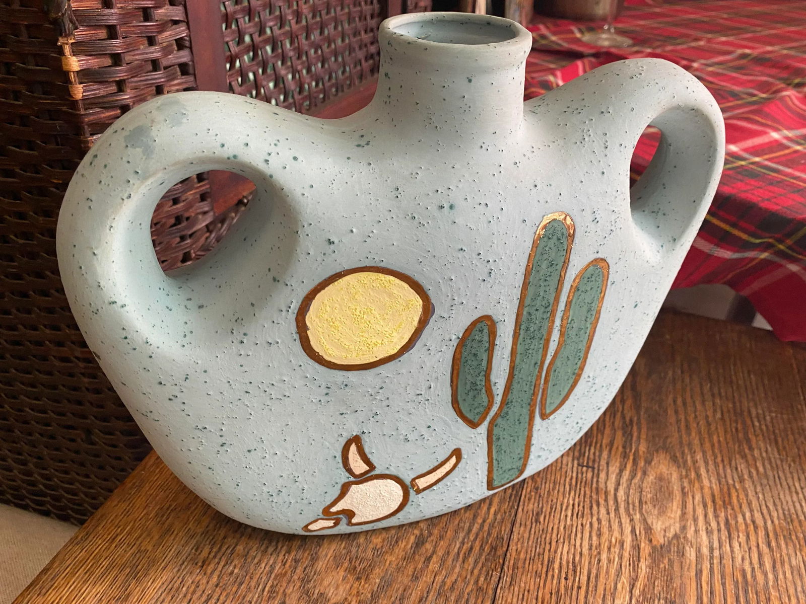 Southwestern Gold Cactus Details Vase - 2