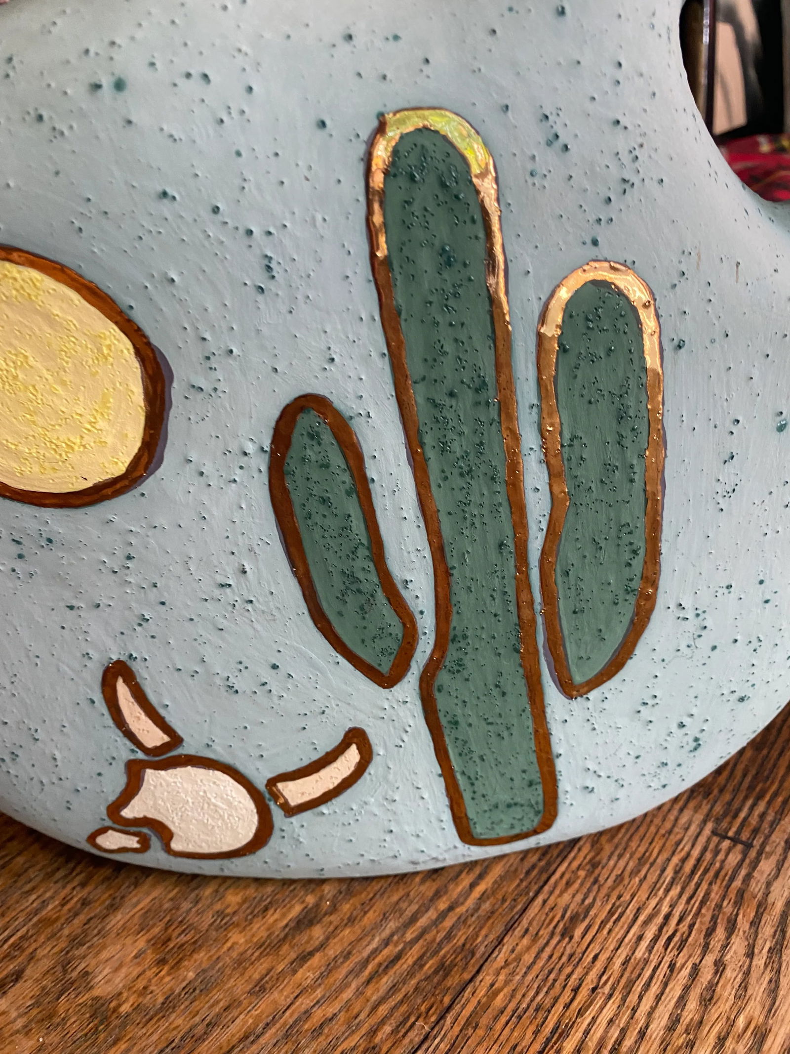 Southwestern Gold Cactus Details Vase - 5