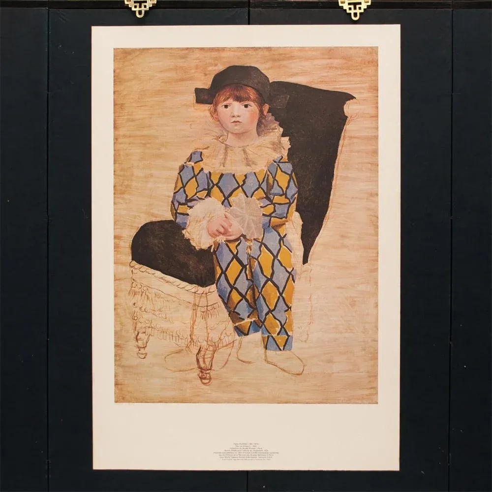 Large 1980s Picasso Museum Sealed and Numbered Poster After P. Picasso's "Paul en Arlequin" - 12