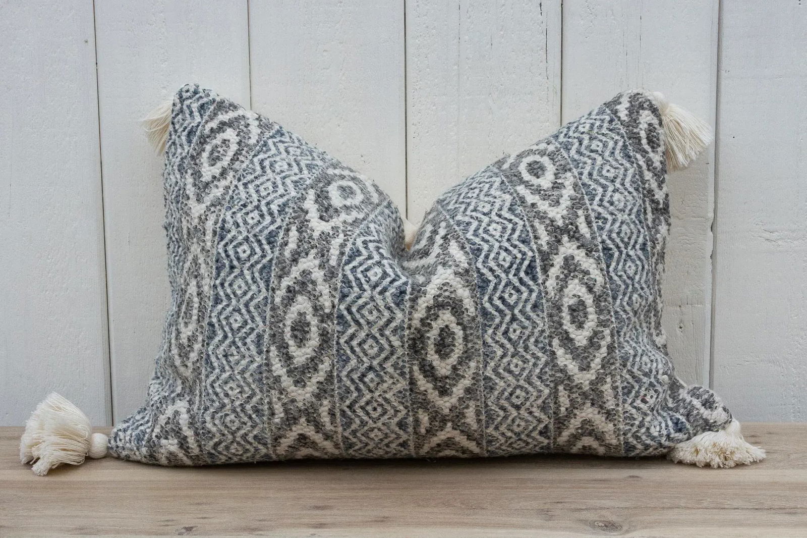 Ajarkh Blue Nomadic Moroccan Lumbar Pillow - 5