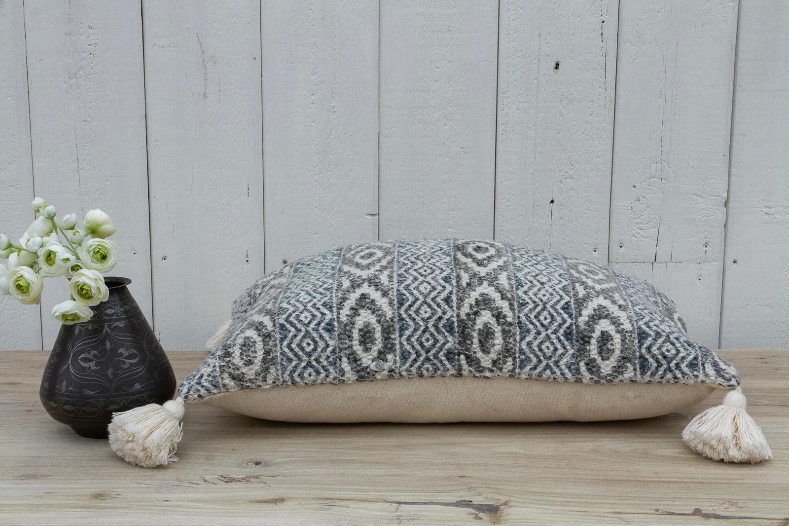 Ajarkh Blue Nomadic Moroccan Lumbar Pillow - 6