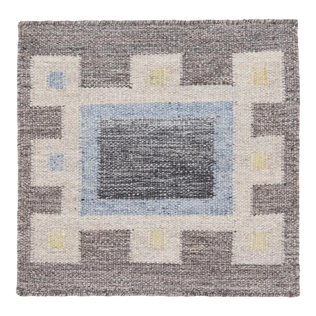 Modern Swedish Style Handwoven Beige/Gray Custom Wool Rug (1 of 6)