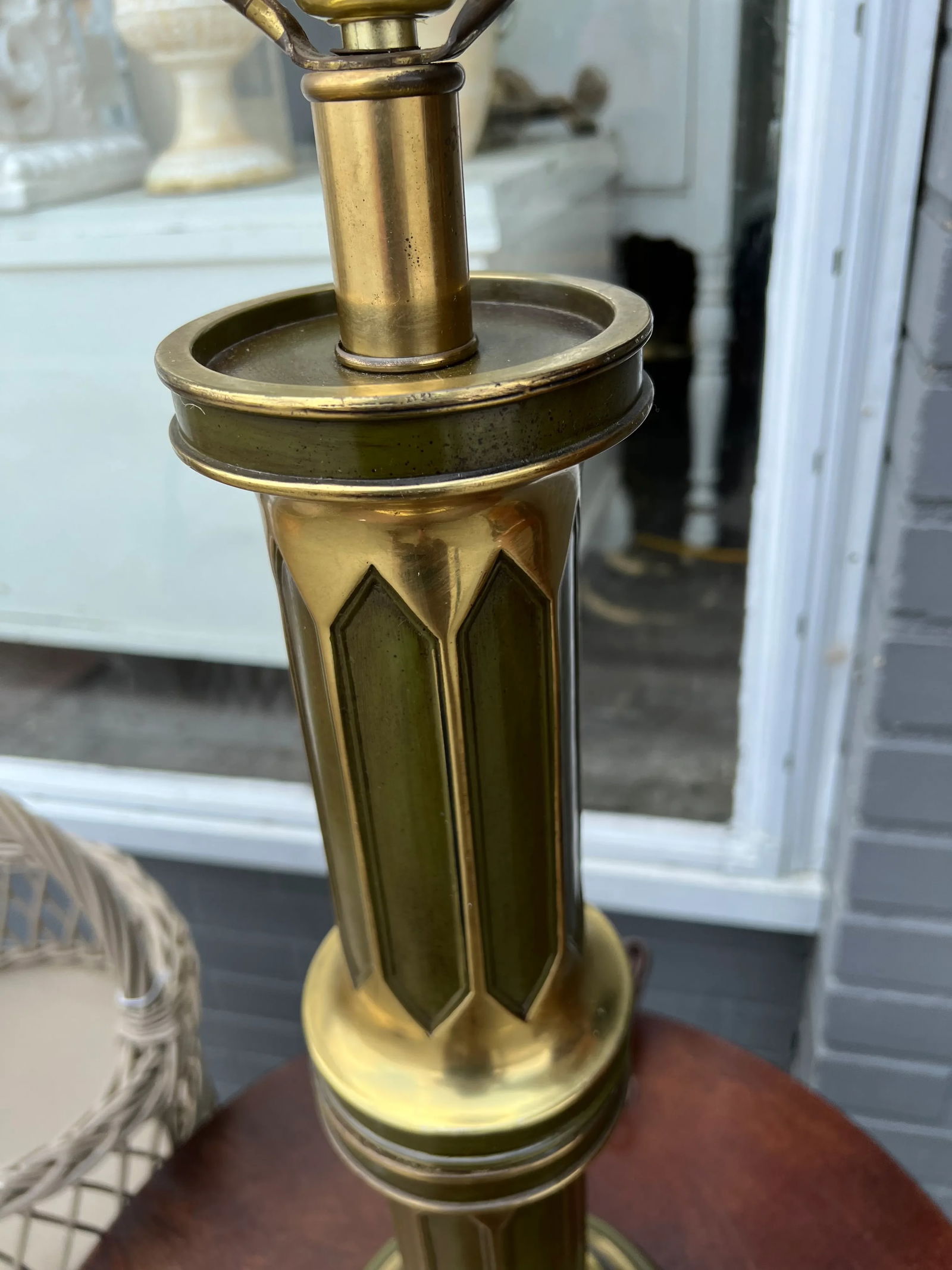 1950s Mid-Century Green and Gold Accent Lamp - 3