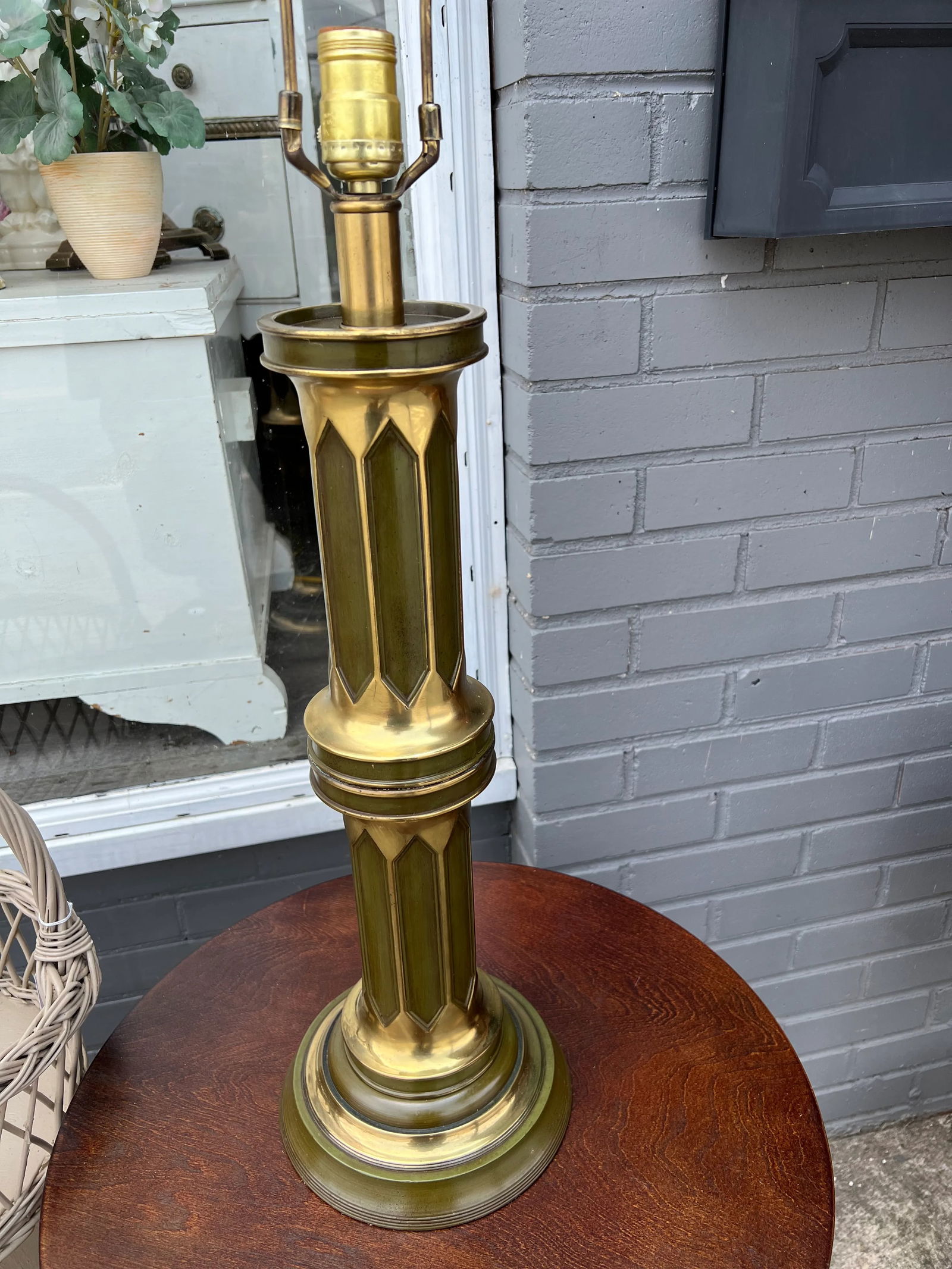 1950s Mid-Century Green and Gold Accent Lamp - 4
