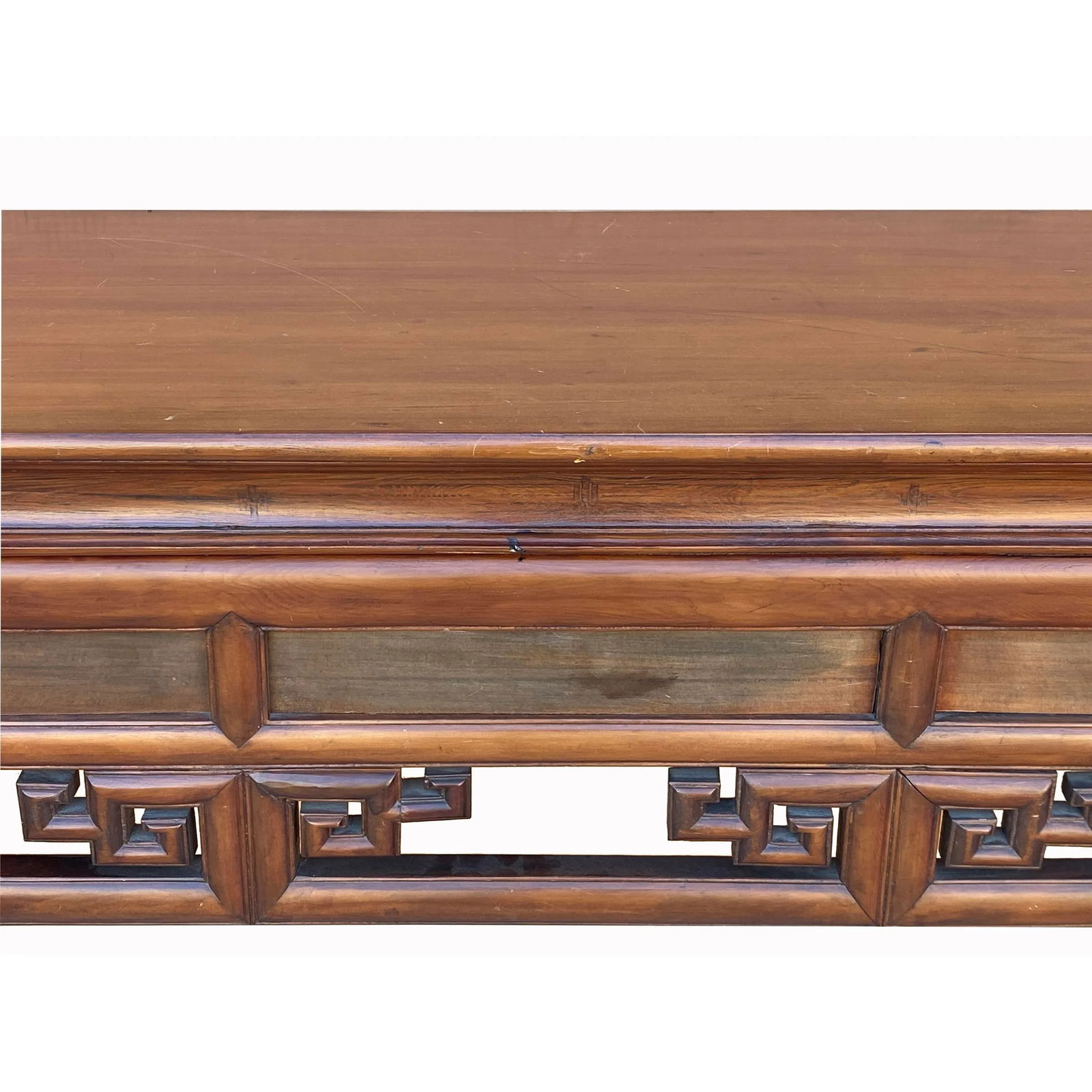 Chinese Vintage Wood Foo Dog Scroll Motif Tall Console Altar Table - 10