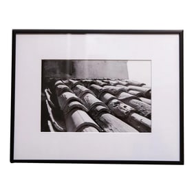 The Terracotta Framed Roof Black and White Photograph
