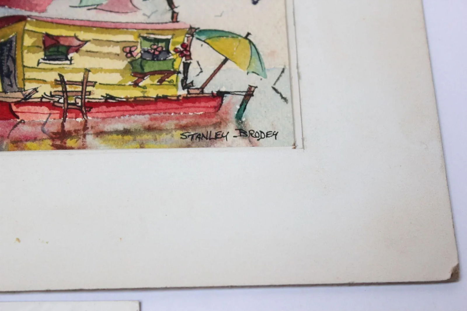 Set of Three Stanley C. Brodey "Houseboat" Watercolors - 6