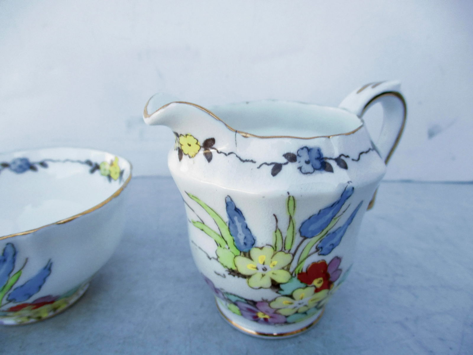 1930s Crown Staffordshire Demitasse Sugar and Creamers Set- 3 Pieces - 3