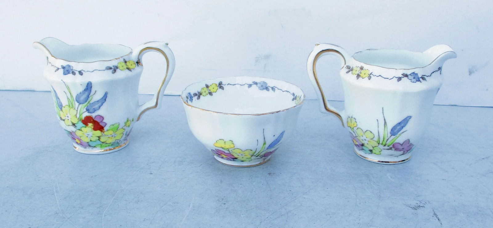 1930s Crown Staffordshire Demitasse Sugar and Creamers Set- 3 Pieces - 8