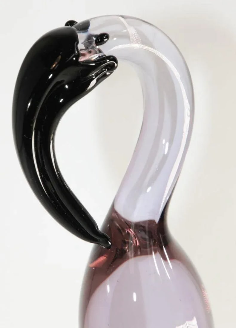 Murano Art Glass Crane Sculpture Hand Blown Venetian Italian Crystal Glass - 10