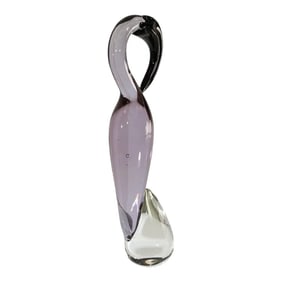 Murano Art Glass Crane Sculpture Hand Blown Venetian Italian Crystal Glass